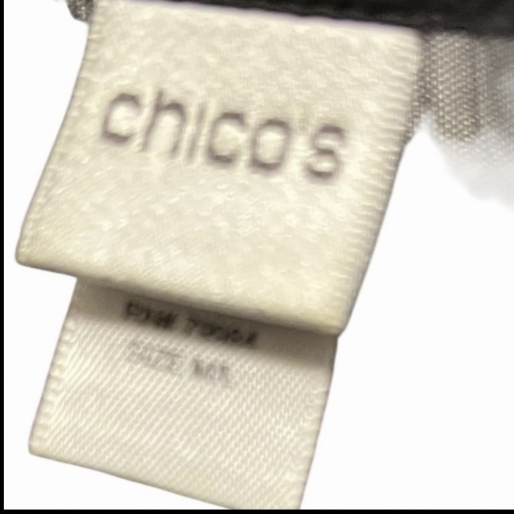 Chico’s M/L black beaded semi sheer cover up with armholes beaded neckline NWOT - Picture 10 of 10